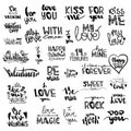 Design lettering with a quote about love for Valentine s day. Young culture fashion art for t-shirt emblem. Vector