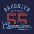 Design letters brooklyn new york champion