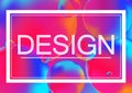 Design letters concept vector illustration on Neon color balls background with white frame. Abstract colorful 3D. Royalty Free Stock Photo