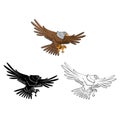 Design character eagle with line art black and white Royalty Free Stock Photo