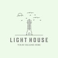 design line art lighthouse maritime security icon minimalist illustration