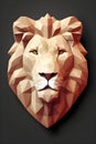 design a lion head logo in a simple vector style with low poly color shading Royalty Free Stock Photo