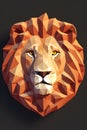 design a lion head logo in a simple vector style with low poly color shading Royalty Free Stock Photo