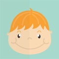 Design of a little charming boy with yellow hair for any template