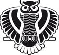 Design for logo black and white owl sitting