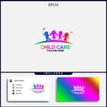 design logo child care simple concept Royalty Free Stock Photo