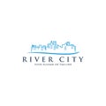 Design logo City river vector