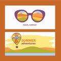 Design logo of cruise travel, summer adventures. Hand drawn silh Royalty Free Stock Photo