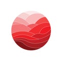 Vector Logo Circle red color abstract use for icon or logo for your design