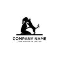 Design logo ideas training dogs vector template