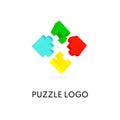 Design of logo puzzle 3D. Vector