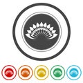 Design lotus flower icon. Set icons in color circle buttons Royalty Free Stock Photo