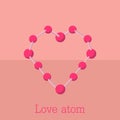 The design of the love atom in pink