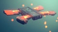 design low poly style electronic flying board Royalty Free Stock Photo
