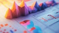 design low poly style rotating spreadsheet Royalty Free Stock Photo