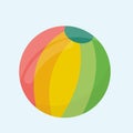 Design of rainbow beach ball in a soft colour background for any template and social media post Royalty Free Stock Photo