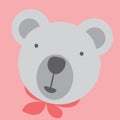 Design of cute koala in a soft colour background for any template and social media post