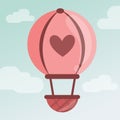 Design of cute air ballon in a soft colour background for any template and social media post