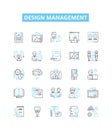 Design management vector line icons set. Design, Management, Planning, Strategy, Innovation, Creative, Process