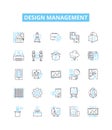 Design management vector line icons set. Design, Management, Planning, Strategy, Innovation, Creative, Process