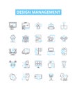 Design management vector line icons set. Design, Management, Planning, Strategy, Innovation, Creative, Process