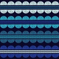 Design with manual hatching. Blue. Patterned texture. Ethnic boho ornament. Seamless background. Royalty Free Stock Photo