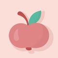 Design of pink peach fruits arts in a soft colour background for any template and social media post