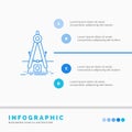 Design, measure, product, refinement, Development Infographics Template for Website and Presentation. Line Blue icon infographic