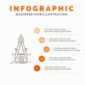 Design, measure, product, refinement, Development Infographics Template for Website and Presentation. Line Gray icon with Orange