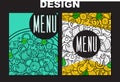 Design menu with doodle pizza. Sketch pizza