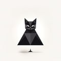 Design of minimalist logo featuring a cat in black - generative ai