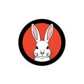 Design is minimalistic and cartoon like emphasizing the rabbit s ears and Royalty Free Stock Photo
