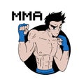 Mma warrior illustraiton Royalty Free Stock Photo