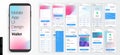 Design of a Mobile Application and Site, UI. Set of GUI. Vector Mockup Royalty Free Stock Photo