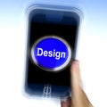 Design On Mobile Phone Shows Creative Artistic Designing