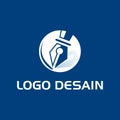 This design is a modern designed pen logo which is very suitable to represent a logo design