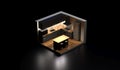 design of a modern kitchen in isometric 3D view - gray background