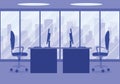 Design of a modern office designer workplace in purple