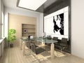 Design of modern office. Hi-tech interior. Royalty Free Stock Photo