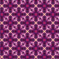 Design of Motive pattern with red roses, stars and abstract form inside kaleidoscope Royalty Free Stock Photo