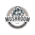 Design a mushroom farm vector logo Royalty Free Stock Photo