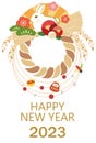 Design of a New Year\'s card for 2023 Vertical Year of the Rabbit Rabbit