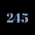 design number 245 on black background Royalty Free Stock Photo