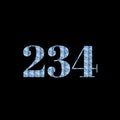 design number 234 on black background Royalty Free Stock Photo