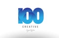 100 blue gradient number numeral digit logo icon design