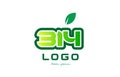 Number 314 numeral digit logo icon design