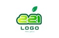 Number 221 numeral digit logo icon design