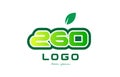 Number 260 numeral digit logo icon design