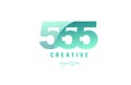 555 green pastel gradient number numeral digit logo icon design Royalty Free Stock Photo