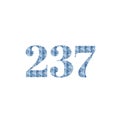design number 237 on white background Royalty Free Stock Photo
